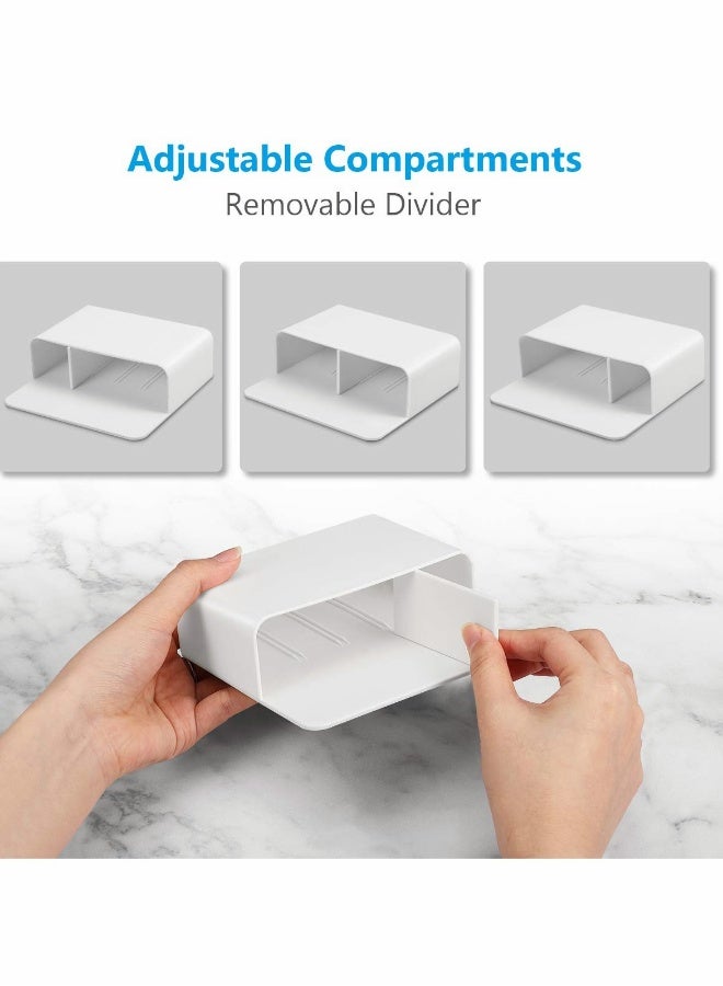 Magnetic Dry Erase Marker Holder Pen and Eraser Holder for Whiteboard Magnet Pencil Cup Storage Organizer School Office Home Fridge Locker Metal Cabinets White - Image 2